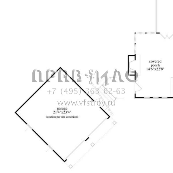 Проект двухэтажного дома с гаражом на две машины в стиле Ранчо S5-321 (957-00054)