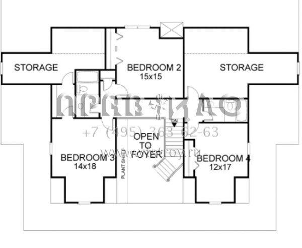 Проект двухэтажного дома с гаражом на три и более машин в стиле Ранчо S5-324 (036-00155)