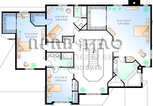 Проект двухэтажного дома с гаражом на две машины в английском стиле S5-390 (034-00050)