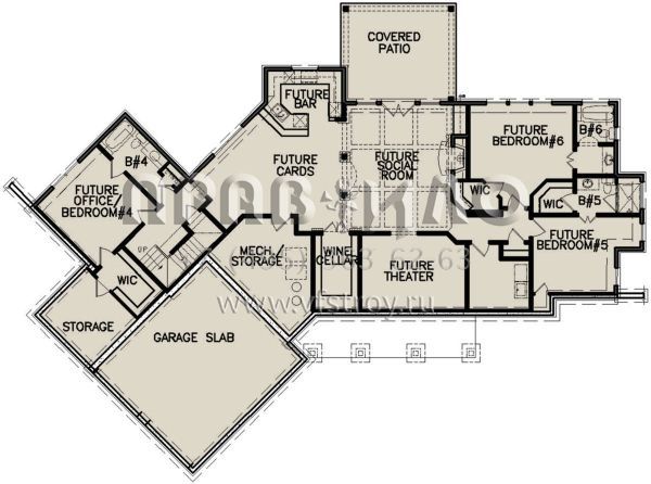 Проект одноэтажного дома с гаражом на две машины в современном стиле S5-233 (699-00119)