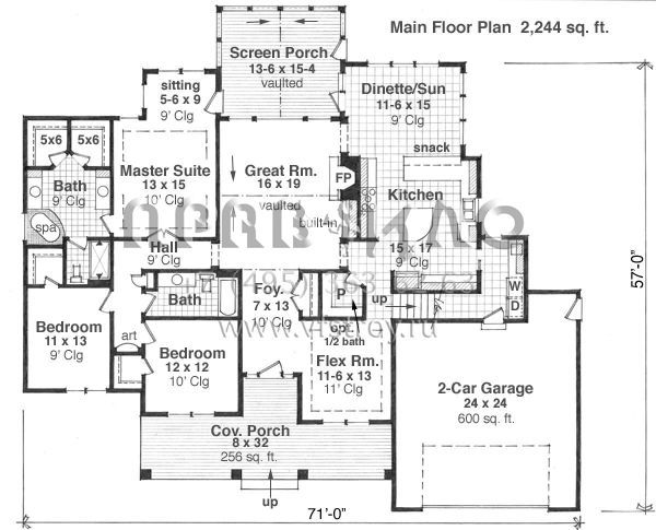 Проект одноэтажного дома с гаражом на две машины в стиле Ранчо S5-208 (098-00264)