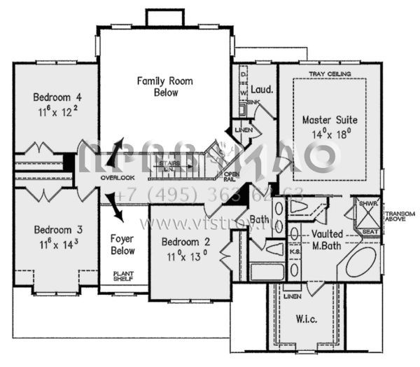 Проект двухэтажного дома с гаражом на две машины в стиле Ранчо S5-252 (8594-00171)