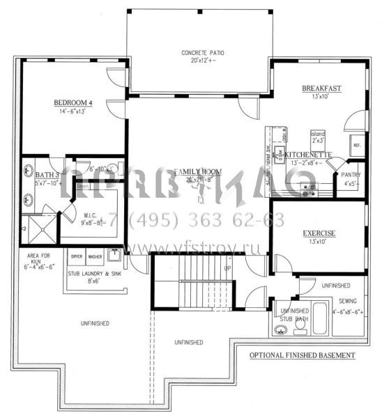 Проект одноэтажного дома с гаражом на три и более машин в стиле Ранчо S5-197 (286-00073)