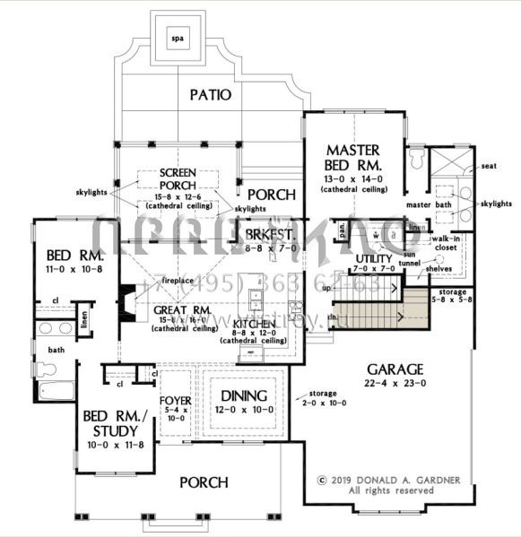 Проект одноэтажного дома с гаражом на две машины в стиле Ранчо S5-153 (2865-00147)