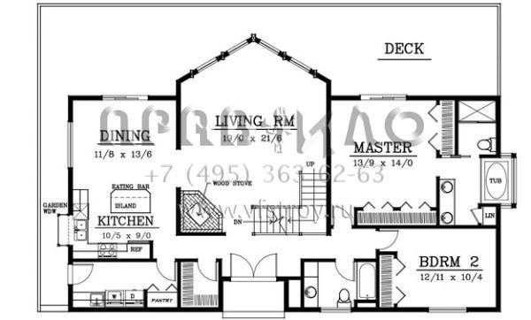 Проект двухэтажного дома без гаража в стиле Шале S5-175 (692-00052)