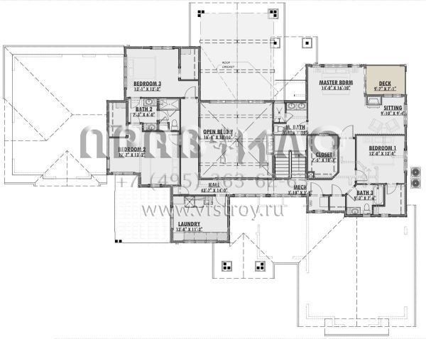 Проект двухэтажного дома с гаражом на три и более машин в американском стиле S5-428 (425-00010)