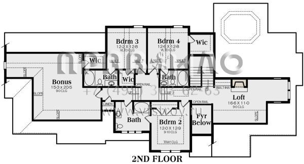 Проект двухэтажного дома с гаражом на три и более машин в американском стиле S5-394 (009-00217)