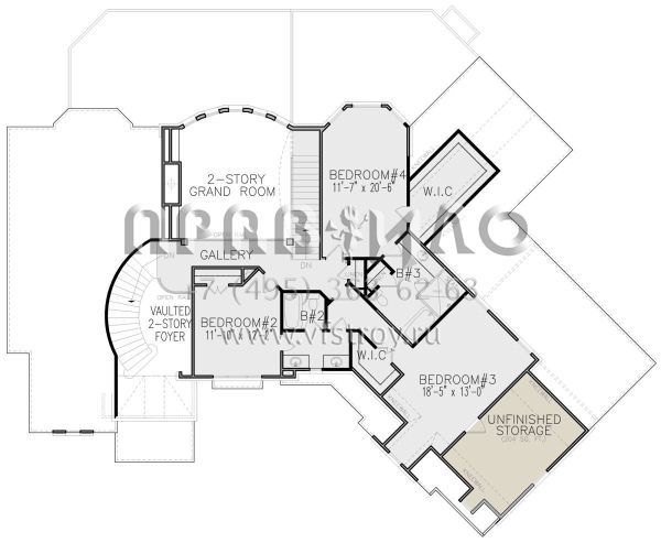 Проект двухэтажного дома с гаражом на три и более машин в английском стиле S5-363 (699-00239)