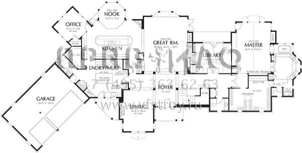 Проект двухэтажного дома с гаражом на три и более машин в английском стиле S5-459 (2559-00605)