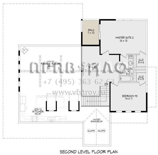 Проект двухэтажного дома с гаражом на две машины в стиле Ранчо S5-329 (940-00636)