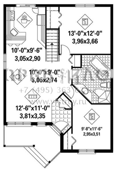 Проект одноэтажного дома без гаража в стиле Ранчо S5-90 (6146-00268)