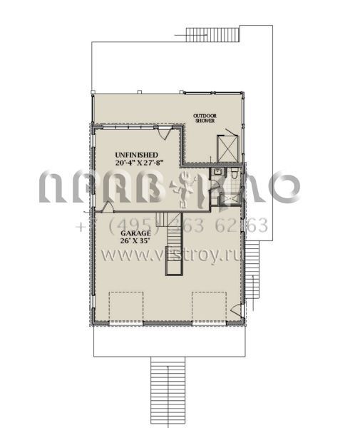 Проект трехэтажного дома с гаражом на две машины в прибрежном стиле S5-272 (6849-00119)
