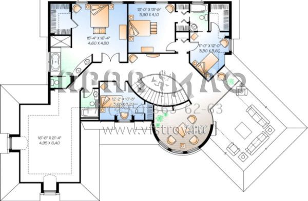 Проект двухэтажного дома с гаражом на две машины в английском стиле S5-339 (034-00090)