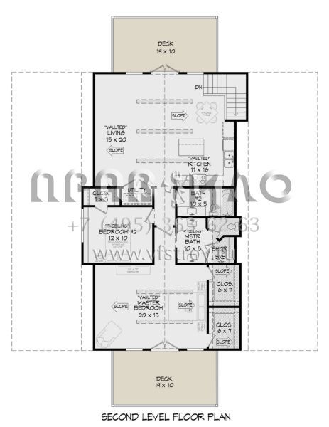 Проект двухэтажного дома без гаража в стиле БарнХаус S5-136 (940-00934)