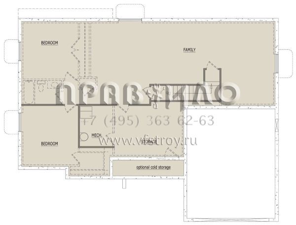 Проект одноэтажного дома с гаражом на две машины в стиле Ранчо S5-142 (8768-00027)