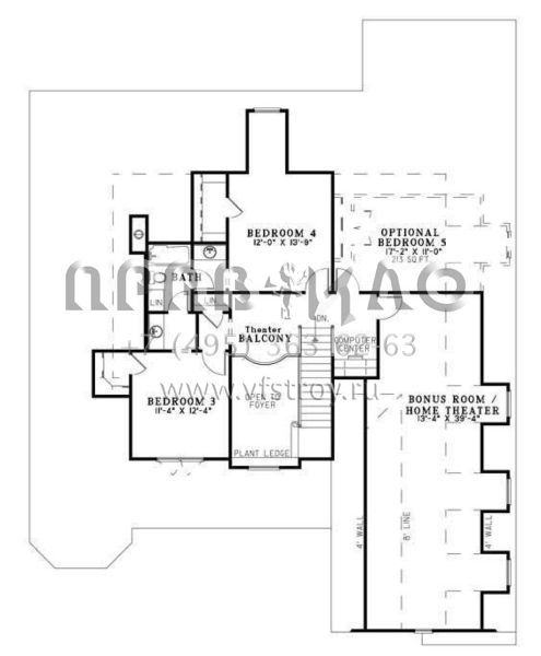Проект двухэтажного дома с гаражом на три и более машин в американском стиле S5-265 (110-00713)