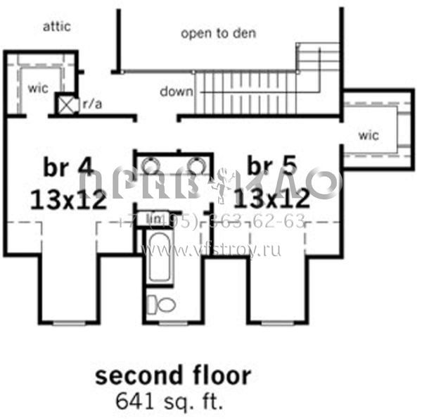 Проект двухэтажного дома с гаражом на две машины в стиле Ранчо S5-270 (9035-00111)