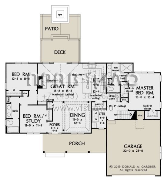 Проект одноэтажного дома с гаражом на две машины в американском стиле S5-160 (2865-00110)