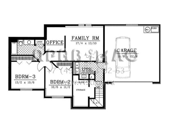 Проект одноэтажного дома с гаражом на две машины в стиле Ранчо S5-222 (692-00165)