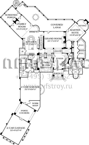 Проект двухэтажного дома с гаражом на три и более машин в прибрежном стиле S5-916 (3323-00563)