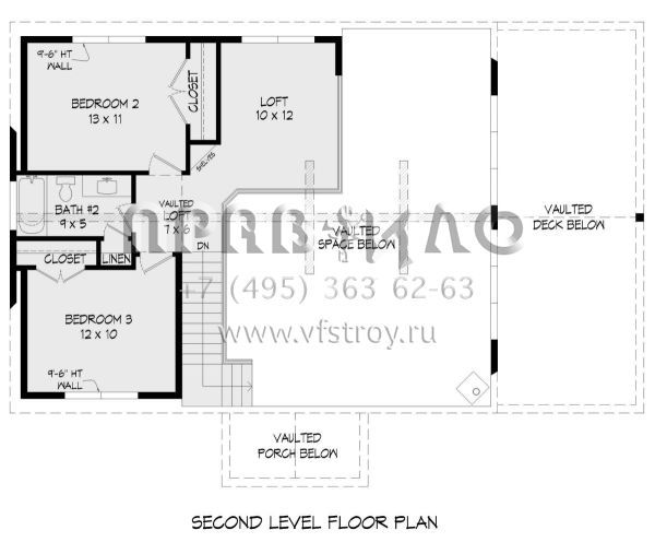 Проект двухэтажного дома без гаража в современном стиле S5-177 (940-00926)