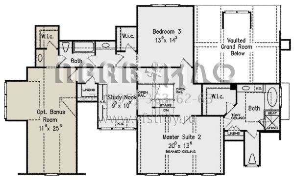 Проект двухэтажного дома с гаражом на три и более машин в стиле Ранчо S5-339 (8594-00263)
