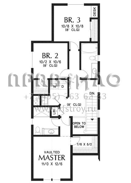 Проект двухэтажного дома с гаражом на одну машину в американском стиле S5-137 (2559-00809)