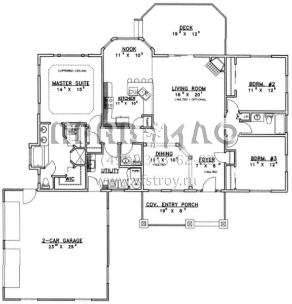 Проект одноэтажного дома с гаражом на две машины в современном стиле S5-176 (039-00360)