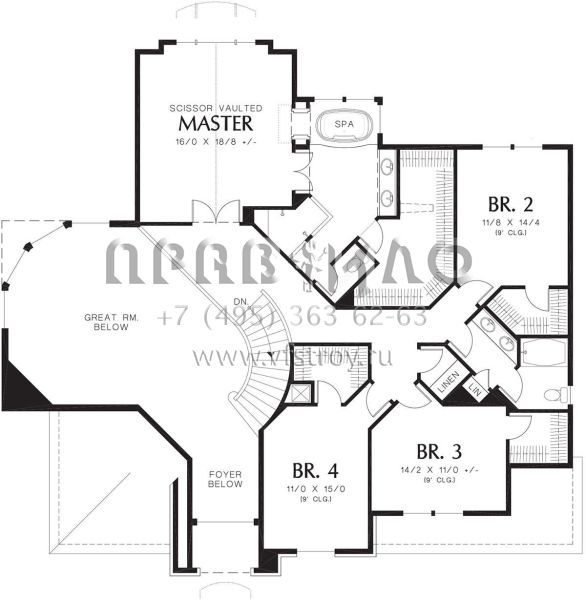 Проект двухэтажного дома с гаражом на три и более машин в английском стиле S5-316 (2559-00538)