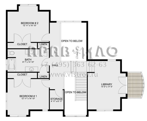 Проект двухэтажного дома с гаражом на три и более машин в американском стиле S5-298 (2802-00136)