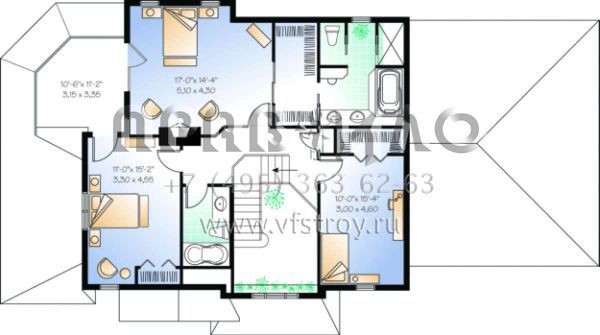 Проект двухэтажного дома с гаражом на одну машину в стиле Ранчо S5-237 (034-00145)