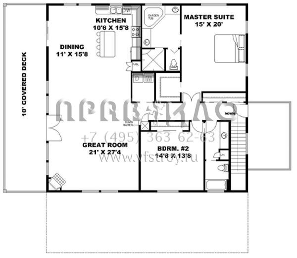 Проект одноэтажного дома с гаражом на три и более машин в стиле Ранчо S5-256 (039-00697)