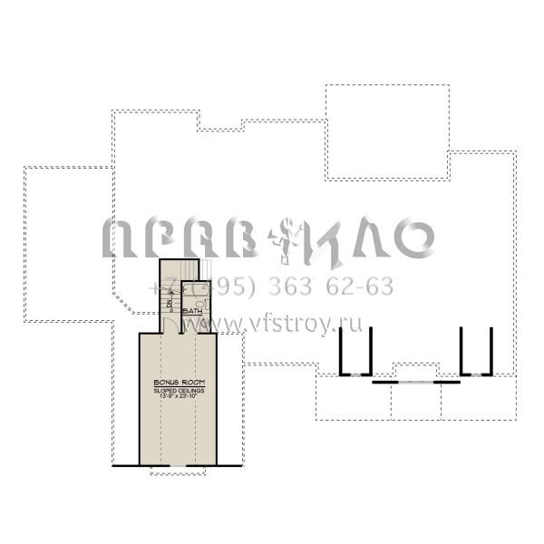 Проект одноэтажного дома с гаражом на три и более машин в американском стиле S5-265 (5032-00125)