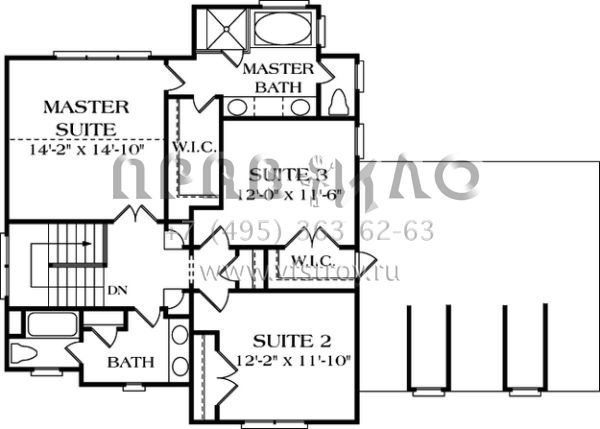 Проект двухэтажного дома с гаражом на две машины в стиле Ранчо S5-198 (3323-00081)