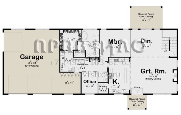 Проект двухэтажного дома с гаражом на три и более машин в стиле БарнХаус S5-301 (963-00865)