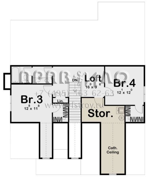 Проект двухэтажного дома с гаражом на две машины в американском стиле S5-195 (963-00478)