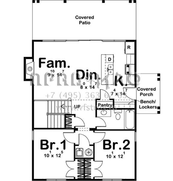 Проект двухэтажного дома без гаража в современном стиле S5-111 (963-00172)