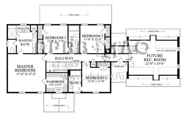 Проект двухэтажного дома с гаражом на две машины в стиле Ранчо S5-289 (7922-00167)