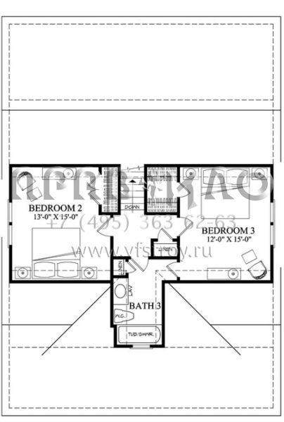 Проект двухэтажного дома без гаража в стиле Ранчо S5-161 (7922-00077)