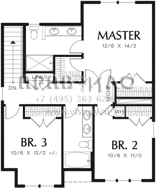 Проект двухэтажного дома с гаражом на две машины в американском стиле S5-148 (2559-00760)