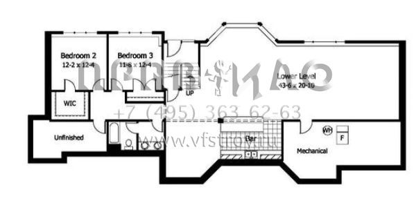Проект дома на склоне с цокольным этажом и гаражом на три машины S5-370 (098-00033)