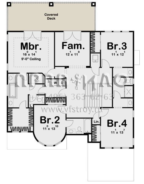 Проект двухэтажного дома с гаражом на две машины в прибрежном стиле S5-286 (963-00377)