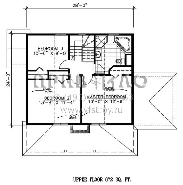 Проект двухэтажного дома без гаража в стиле Ранчо S5-125 (1785-00114)