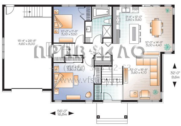 Проект одноэтажного дома с гаражом на одну машину в современном стиле S5-114 (034-01160)