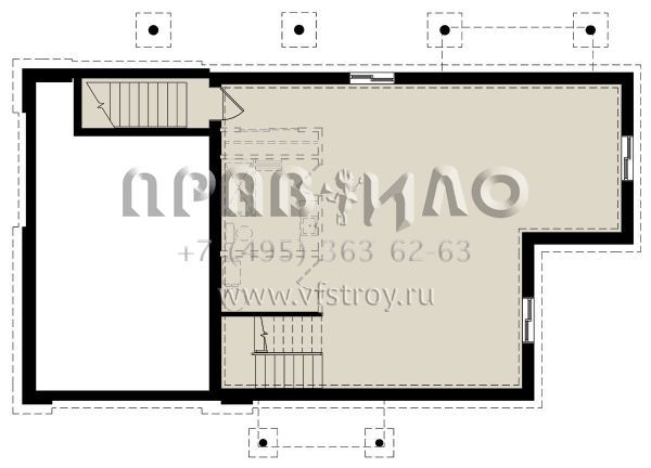 Проект двухэтажного дома с гаражом на одну машину в современном стиле S5-186 (034-01195)