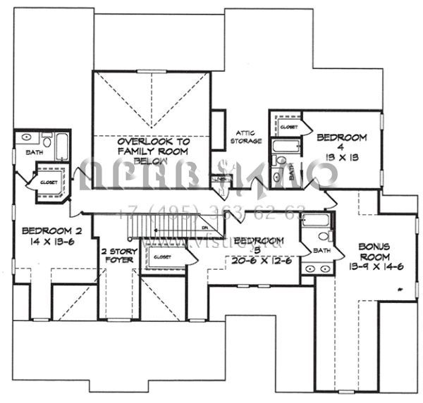 Проект двухэтажного дома с гаражом на три и более машин в стиле Ранчо S5-340 (6082-00105)