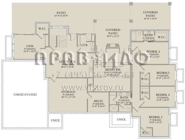 Проект двухэтажного дома с гаражом на три и более машин в современном стиле S5-369 (6422-00053)
