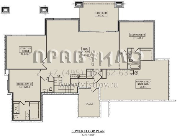 Проект одноэтажного дома с гаражом на три и более машин в американском стиле S5-286 (5631-00130)