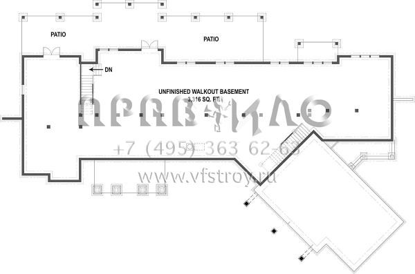 Проект одноэтажного дома с гаражом на три и более машин в американском стиле S5-263 (4195-00011)