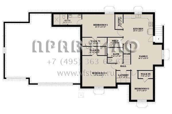 Проект двухэтажного дома с гаражом на три и более машин в американском стиле S5-345 (2802-00142)